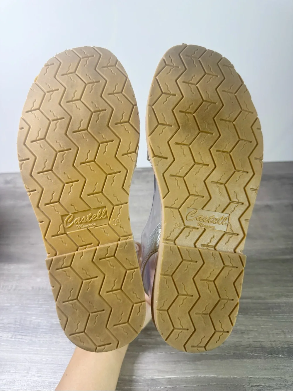 Castle Menorca Avarcas Menorquina Suede silver glitter Menorquinas sandals 39/9